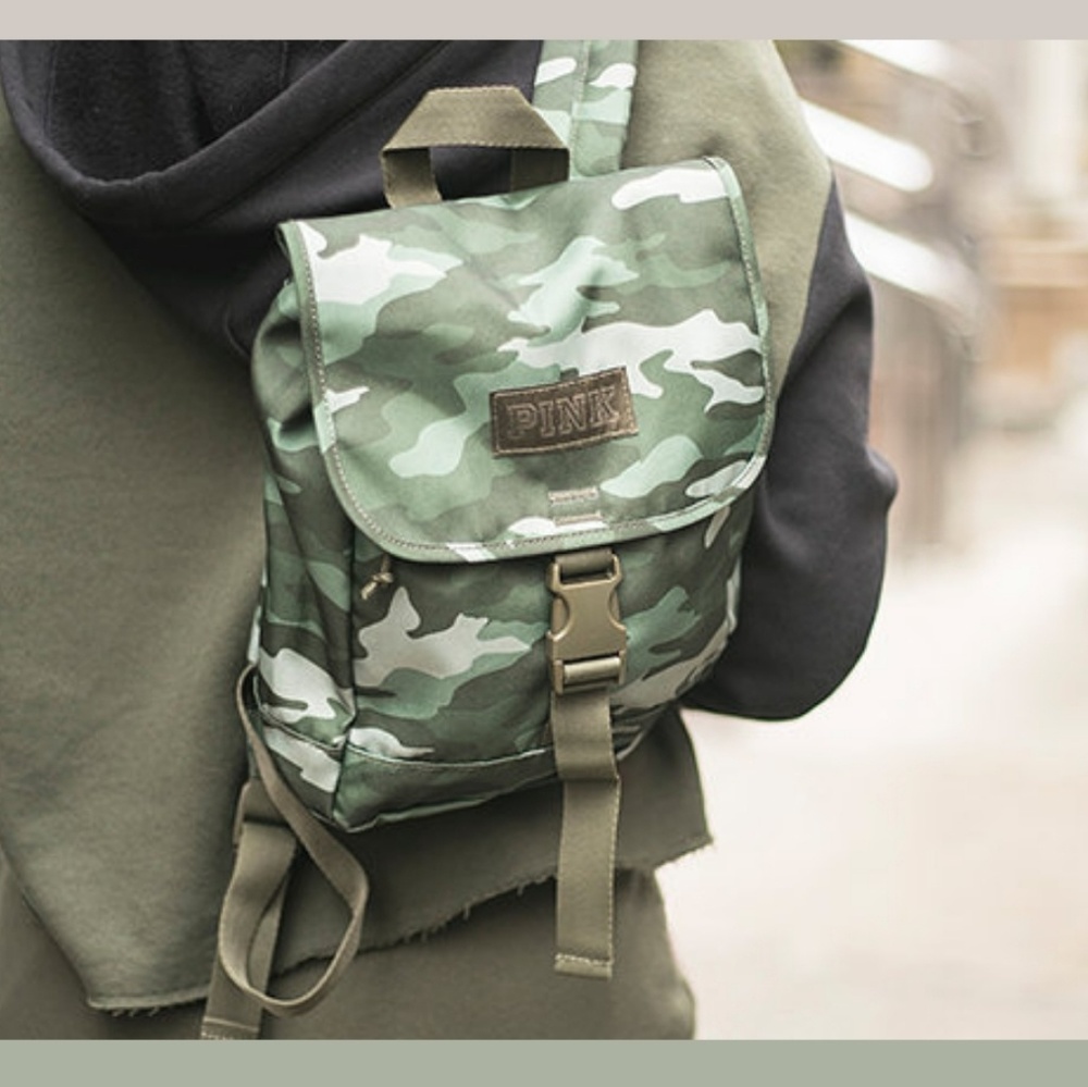 New PINK Camouflage Print Backpack
